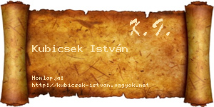 Kubicsek István névjegykártya