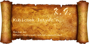 Kubicsek István névjegykártya