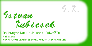 istvan kubicsek business card